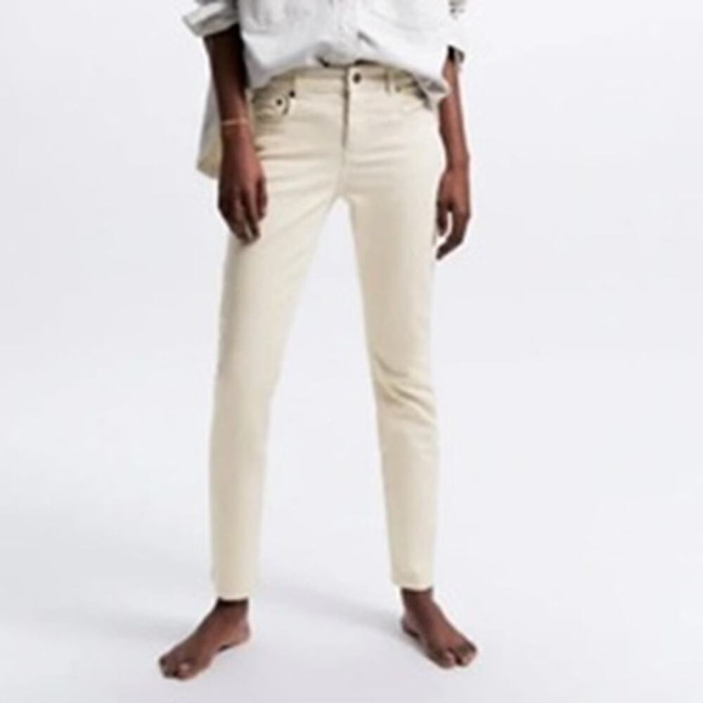 Zara Z1975 High Rise Straight Jeans Ecru